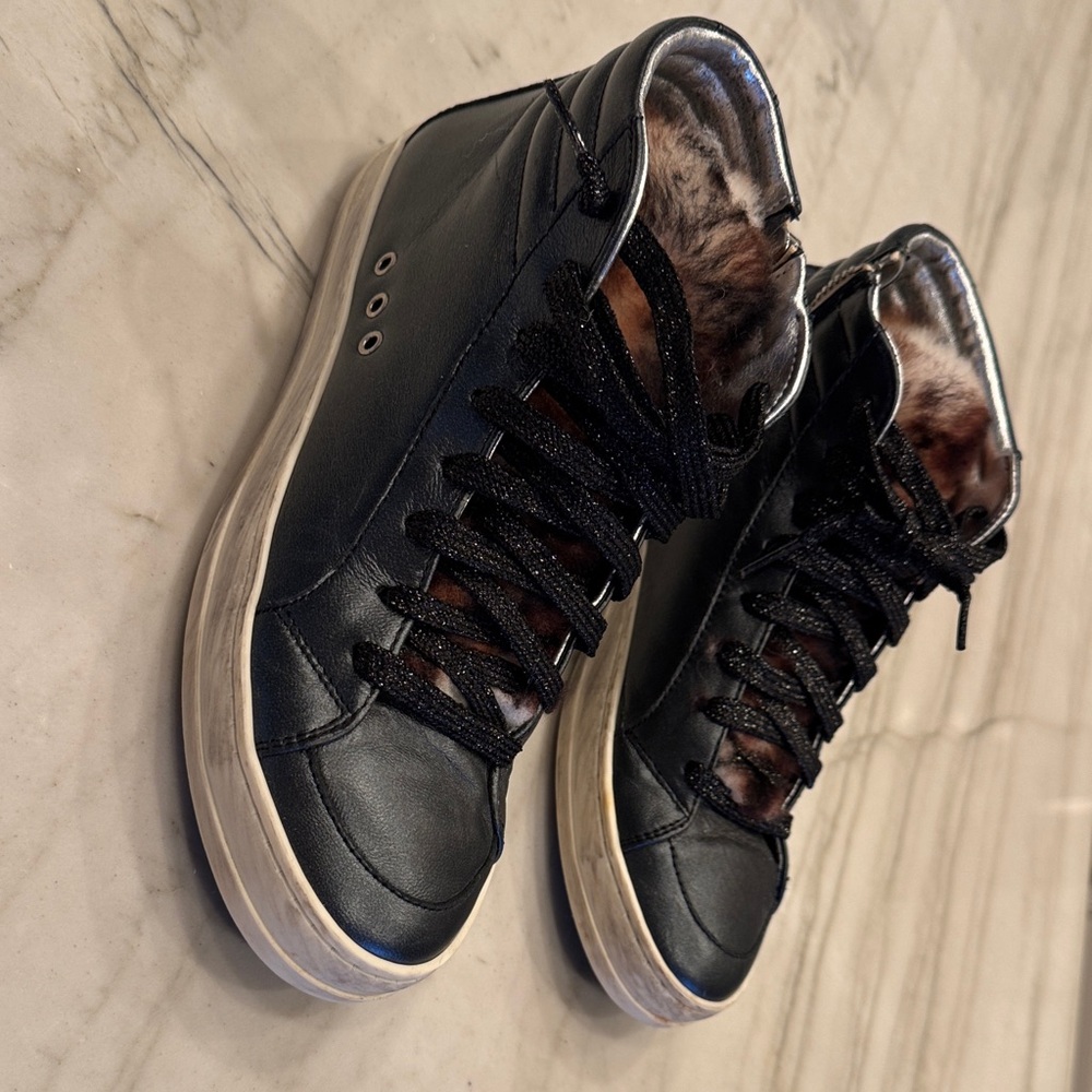P448 Black High-Top Sneakers
